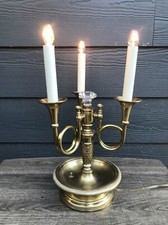 Vintage Brass French Empire Style Bouillette Lamp 3  Candelabra Arms  3 Light