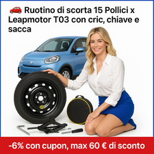 Roue De Secours 15 Pouces Leapmotor T03 ✅ Avec Cric, Clé Et Sac ️