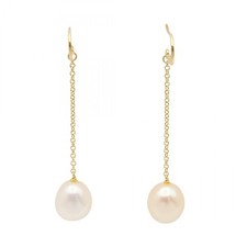 Boucles d'oreilles percées chaîne perlée TIFFANY&CO By the Yard 18KYG blanc d...