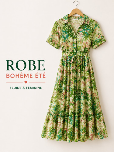 Robe bohème femme été midi - bohème,