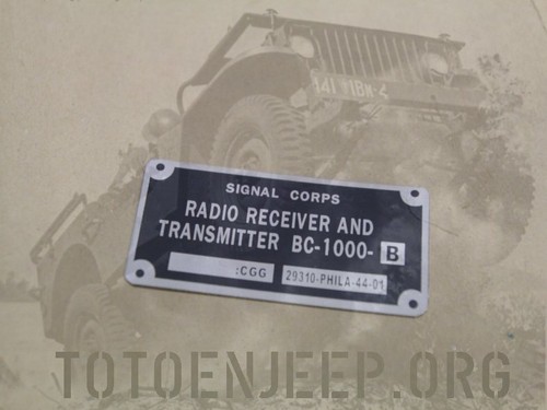 Plate plaque radio - us, ww2