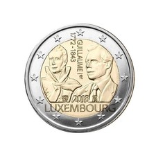2 Euros commémorative Luxembourg Grand Duc Guillaume Ier 2018