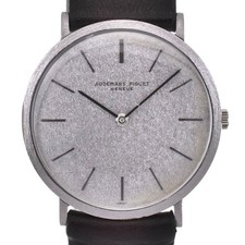 AUDEMARS PIGUET vintage K18WG/Leather Hand Winding Men's Watch H#141671
