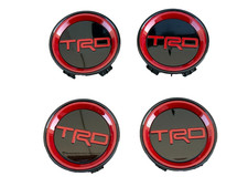 4x Wheel hub center caps for Toyota Black and Red Tacoma Tundra Sequoia TRD CAP