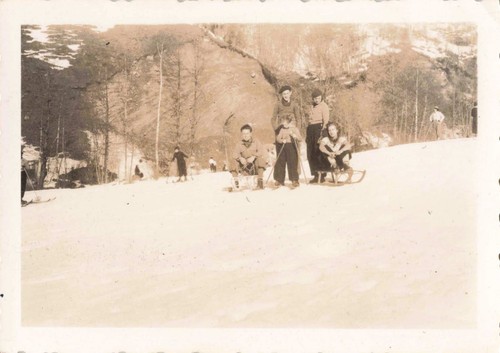 Ancienne photographie ski - ancienne, au