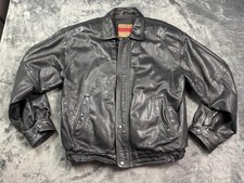 Vintage Cooper Sportswear Leather Jacket Mens Medium Black Bomber Flight 90s
