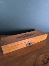 Ancien Plumier Boîte En Bois