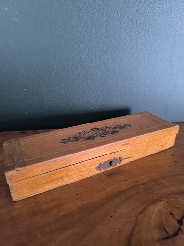 Ancien plumier boîte bois - plumier,