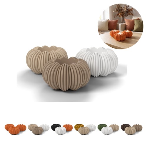 Bougeoir citrouille lot 3 - de,
