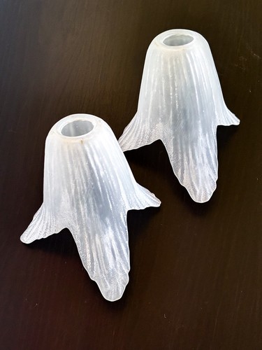 Paire tulipes verre - , givré