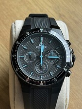Casio Edifice EF-552 men's watch Black dial with Turquoise Blue elements 44mm