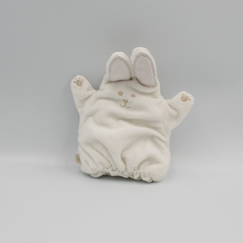 Doudou marionnette lapin - , blanc