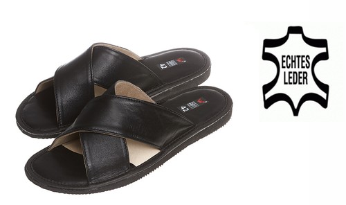 Pantoufles cuir véritable - pantoufles,
