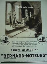 1936 BERNARD GERMAN GERGER ELECTROGEN GROUP MOTOR ADVERTISEMENT FRENCH AD