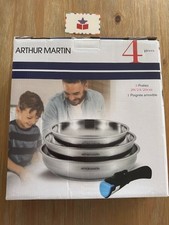 Set de 3 Poêles Arthur Martin AM1410 – Inox Premium & Poignée Amovible