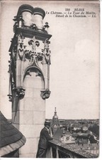Old postcard Blois (41) Le Château - La Tour du Moulin detail of the fireplace