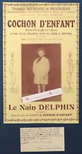 ● the Dwarf DELPHIN dramatic artist cdv les Fessey Haute Saône child pig
