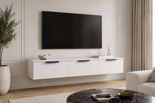 Meuble suspendu blanc 102 - suspendu,