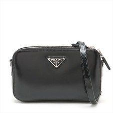 Prada Brique Leather Shoulder bag Black