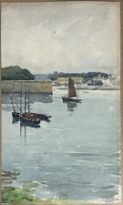 Antique Watercolor Painting on