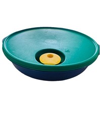 VTG Tupperware Crystal wave 10” Divided Dish Blue With Green Lid 3284C Pristine