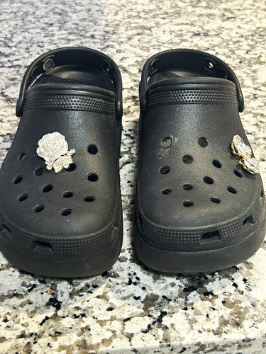 Black platform crocs clogs big - black,