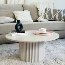 Table basse ronde striée | FABRIQUÉ À LA MAIN | Table basse striée personnalisée