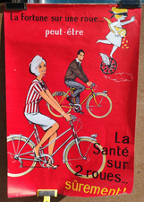 Original Vintage La Santé Poster on 2 Wheels - Bike - Cycle /RS44
