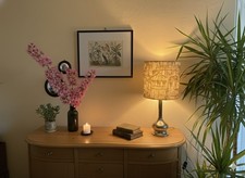 Lampe En Metal Argenté Pied Éditeur Italien Pettini ES Stiga, Abat Jour Neuf