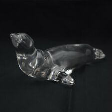Vintage Villeroy and Boch Crystal Sea Lion Seal Paperweight Figurine Signed