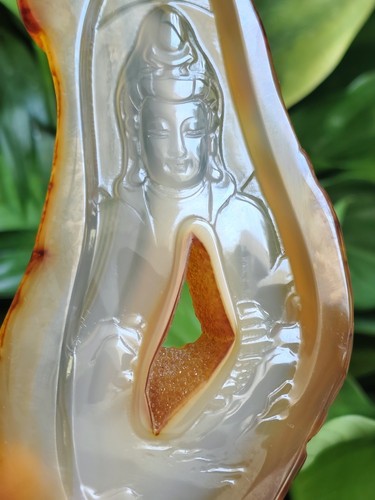 Agate flamme 15cm bouddha - agate,