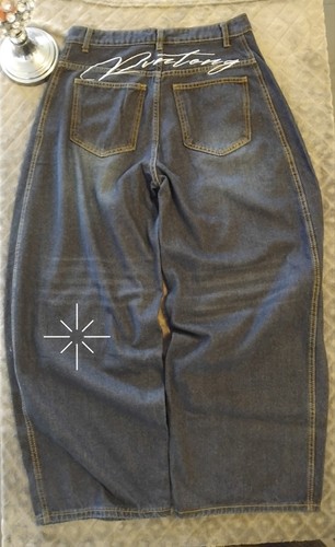Baggy jeans brodé tendance - jeans,