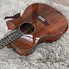 PS14 Acoustic Guitar Full Koa Solid Top Mahogany Neck Real Abalone w/ Button EQ