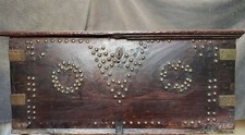 Solid wood studded chest, 18th century era.