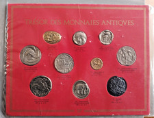 PLAQUE COMPLETE DES 10 JETONS PIECES - TRESOR DES MONNAIES ANTIQUES - BP UNIPRO