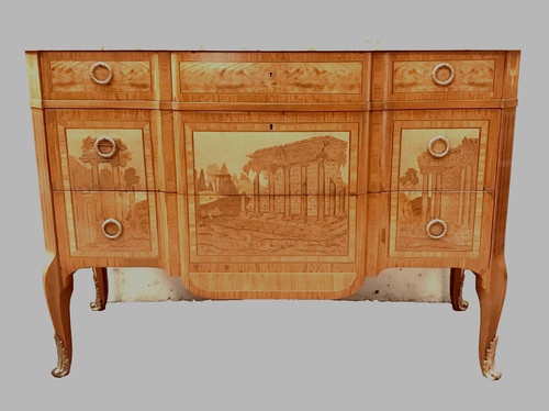 Commode réseaux louis - à, xv
