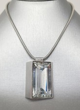 Haute Couture LANVIN PARIS SWAROVSKI Crystal Pendant Necklace French - READ!