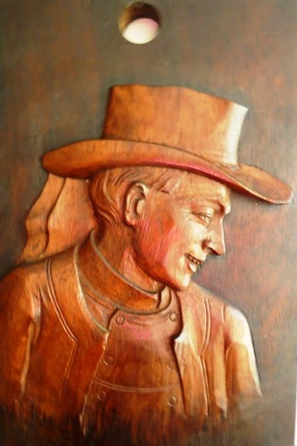 Panneau bois sculpte - sculpte, buste