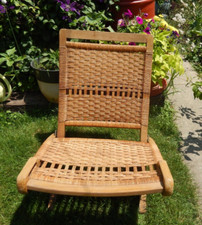 Mid-Century Folding Rattan
