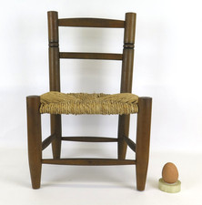 Chaise Ancienne Pour Enfants En Bois Avec Assise En Paille