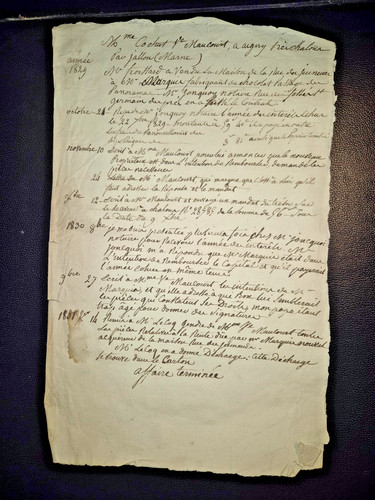 Manuscrit 1829 vente - manuscrit,