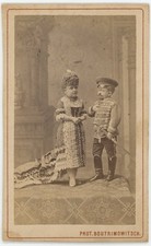 CDV Boutrimovich in St. Petersburg circa 1875. Lilliputians. Cirque. Russia.