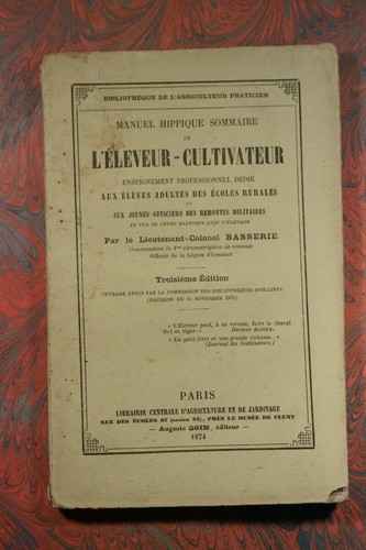 Manuel hippique sommaire l - manuel, de