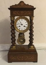 Charles X Column Portico Pendulum Marquetry Winning Mechanism