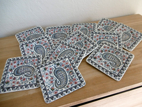 Douze assiettes cake faience - douze,