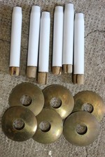 6 White Opaline Candle Fake Sheaths 13cm for Chandelier with Wooden Sockets