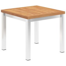 Bois d'Acacia Table d'Appoint de Jardin Inox Table Basse Extérieur vidaXL