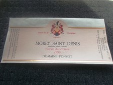 wine label Morey saint denis 1999 cuvée des Grives Domaine Ponsot wine label