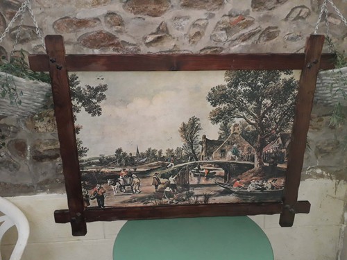 Cadre bois avec toile - en, style