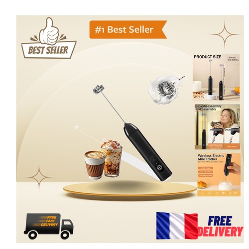 Mousseur lait noir acier - mousseur,